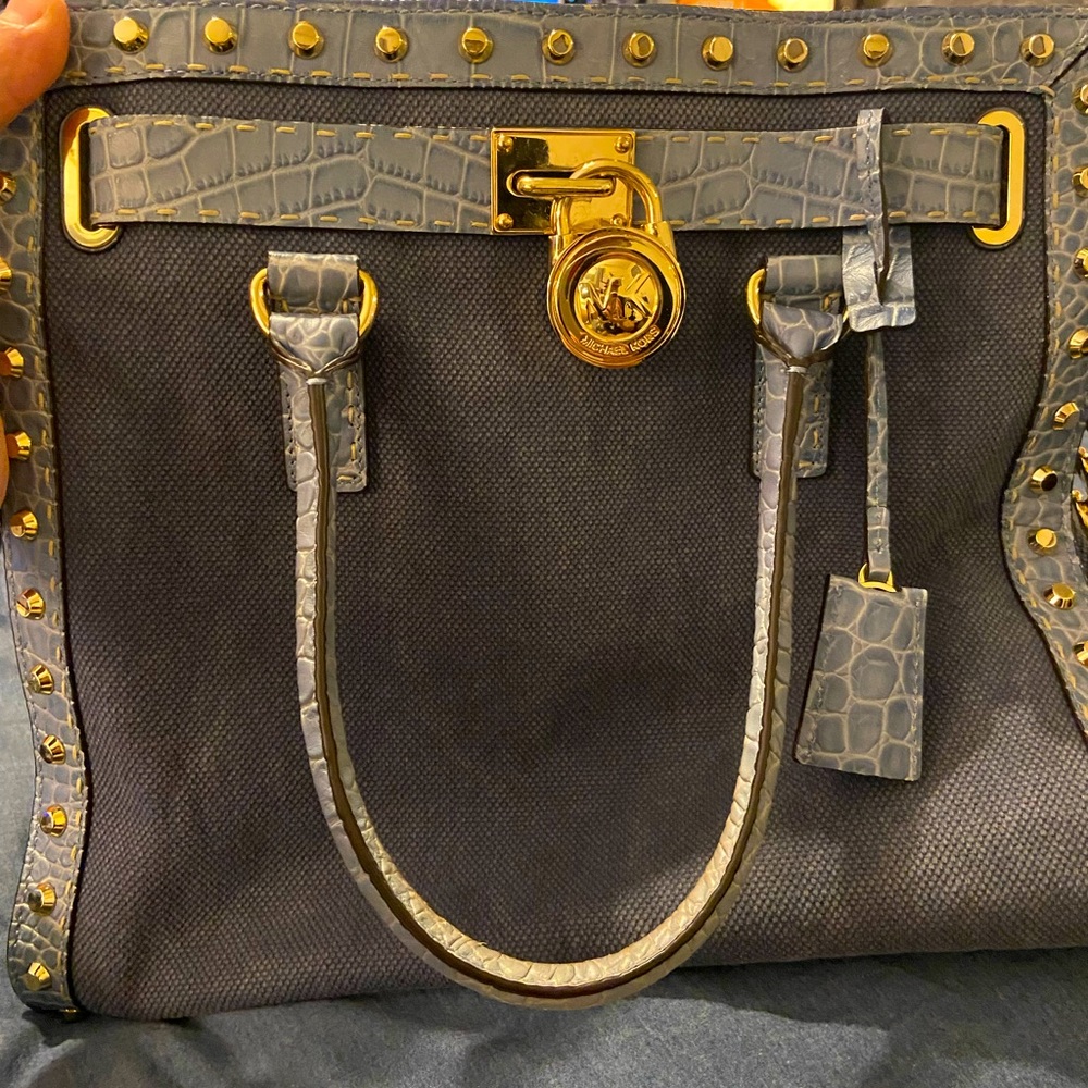 Michael Kors Hamilton dark denim tote